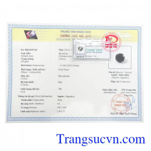 Giấy kiểm định Sapphire Ép Vỉ Thiên Nhiên