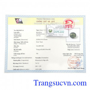 Giấy kiểm định Tourmaline Thiên Nhiên Ép Vỉ