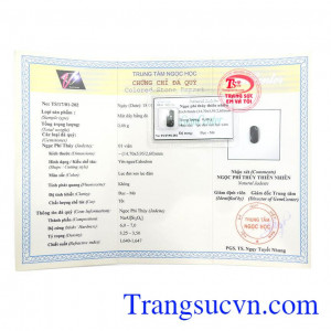 Giấy kiểm định Viên Phỉ Thúy Yên Ngựa Tài Lộc