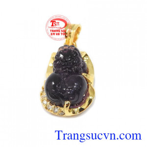 Mặt dây tỳ hưu thạch anh tím là sản phẩm thạch anh tím thiên nhiên