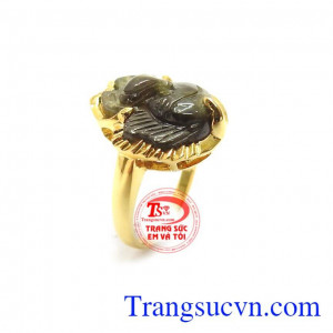 Nhẫn Nữ Hồ Ly May Mắn vàng 14k bền đẹp, sang trọng