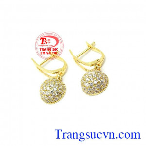 Hoa tai vàng tây dành cho nữ kiểu tinh tế,đeo hoa tai hợp thời trang