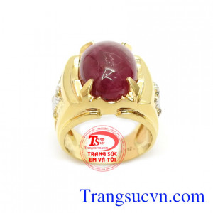 Nhẫn Nam Ruby Thịnh Vượng gắn đá Ruby thiên nhiên là viên đá hộ mệnh cho chủ sở hữu