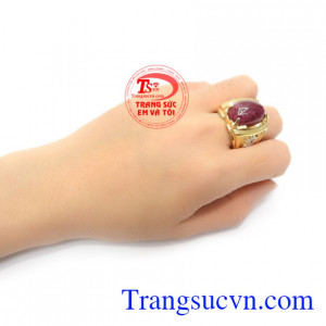 Nhẫn Nam Ruby Thịnh Vượng vàng 18k sang trọng đẳng cấp