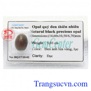 Opal Quý Đen Thiên Nhiên là viên đá biểu tượng cho niềm tin, hi vọng và sự thành đạt, sử dụng đá Opal sẽ giúp chủ nhân gia tăng quyền lực, gặp nhiều may mắn trong công danh sự nghiệp