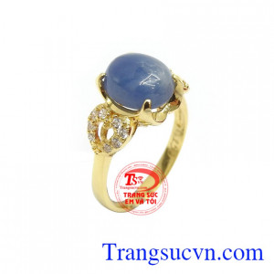 Nhẫn Nữ Sapphire Thịnh Vượng vàng 14k bền đẹp, sang trọng