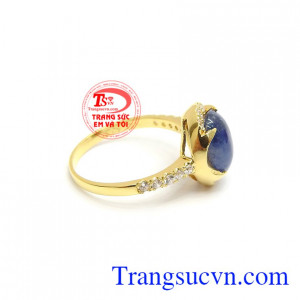 Nhẫn Sapphire thiên nhiên phong thủy bình an