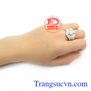 Nhẫn Nam vàng trắng cao cấp