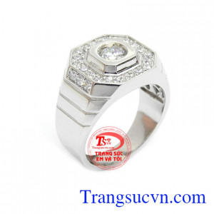 Nhẫn Vàng Trắng 14k Thời Trang tinh xảo đẳng cấp