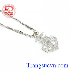 Mặt dây chuyền vàng trắng đẹp, phù hợp phong cách phái mạnh