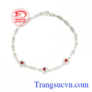 Lắc tay bạc hoa nhỏ xinh