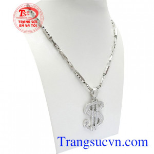 Bộ Dây Chuyền Nam Độc Đáo vàng trắng tinh tế phù hợp nhiều loại dây chuyền khác nhau