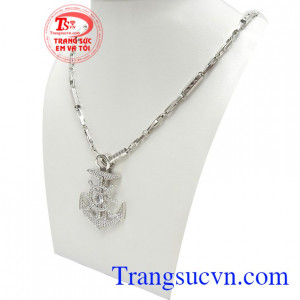 Bộ dây chuyền nam vàng trắng phong cách