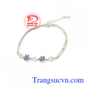 Lắc tay bac nữ thời trang phong cách. đính đá sang trọng