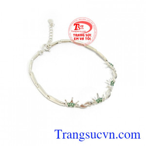 Lắc Tay Bạc Đẳng Cấp Vương Miện bạc 92.5 kiểu dáng đẹp, chất lượng cao