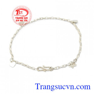 Lắc chân bạc dành cho nữ