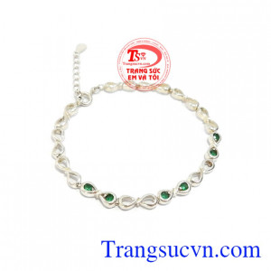 Lắc Tay Bạc Đính Đá Dịu Dàng bạc 92.5 kiểu dáng đẹp, mẫu mã độc đáo