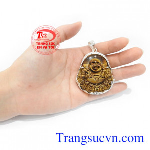Mặt Di Lặc Mắt Hổ Bình An bọc bạc đẳng cấp