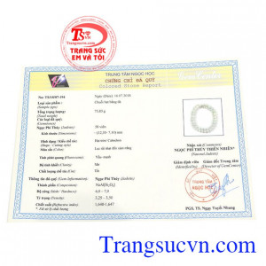 Chứng chỉ kiểm định từ trung tâm ngọc học