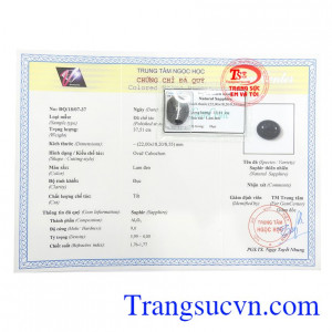 Giấy kiểm định Viên Sapphire Ép Vỉ May Mắn