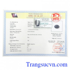 Giấy kiểm định Sapphire Thiên Nhiên Quyền Uy