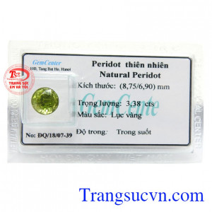 Viên Peridot Thiên Nhiên Tài Lộc là viên đá mang lại sự sung túc, may mắn, hy vọng và bình an cho người đeo, phù hợp làm mặt nhẫn, dây chuyền sang trọng, thời trang và hợp phong thủy