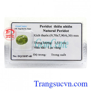 Peridot Ép Vỉ May Mắn phù hợp làm trang sức như lá bùa hộ mệnh cho người đeo, mang lại sự sang trọng, quý phái và đẳng cấp