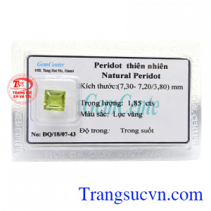 Viên Peridot Ép Vỉ Hạnh Phúc thiên nhiên cao cấp, là viên đá của niềm tin, hy vọng, bình an và hạnh phúc