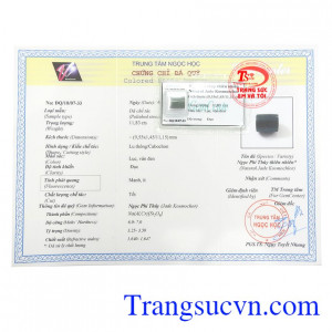 Giấy kiểm định Lu Thống Phỉ Thúy Thịnh Vượng