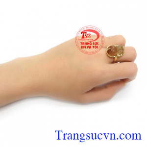 Nhẫn Nữ Tỳ Hưu Đại Cát vàng 14k bền đẹp, chất lượng