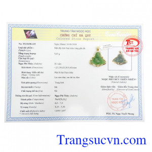 Giấy kiểm định Mặt Dây Di Lặc May Mắn