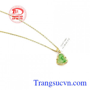 Mặt Di Lặc Phỉ Thúy Thiên Nhiên bọc vàng 14k bền đẹp, thời trang