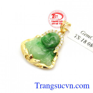 Mặt dây phật Di lặc phỉ thúy thiên nhiên