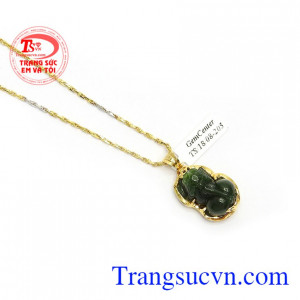 Mặt Tỳ Hưu Nephrite Thiên Nhiên phù hợp nhiều loại dây chuyền khác nhau