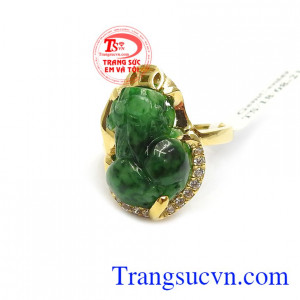 Nhẫn Tỳ hưu Phỉ thúy thiên nhiên sang trọng