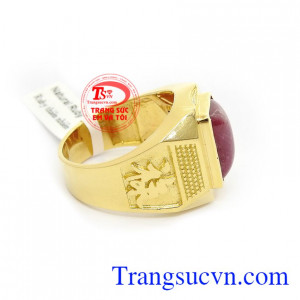 Nhẫn Nam Ruby May Mắn chế tác tinh xảo phù hợp phong cách thời trang phái mạnh