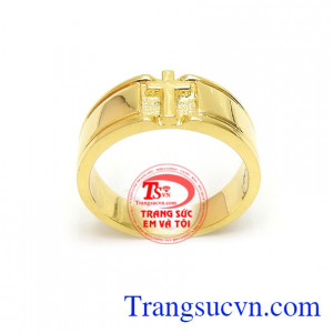Nhẫn vàng Thánh Giá phong cách mạnh mẽ, dành cho những tín đồ của chúa