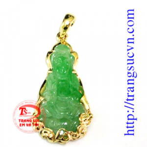 Mặt dây chuyền cẩm thạch bọc vàng