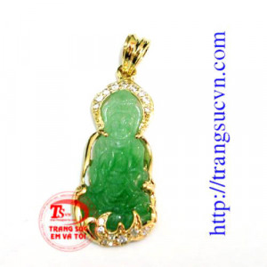 Mặt phật quan âm bọc vàng phong thủy bình an