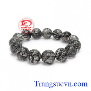 Chuỗi tay thạch anh tóc đen 15 ly