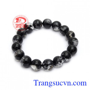 Chuỗi tay thạch anh tóc đen 12 ly