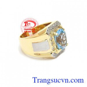 Nhẫn nam có gắn đá topaz mang lại may mắn cho người đeo