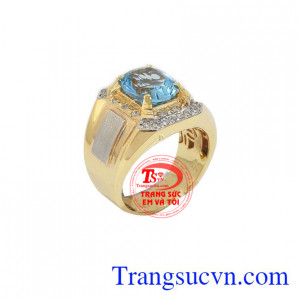 Nhẫn nam topaz 14k