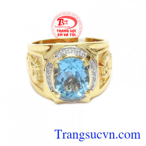Nhẫn nam topaz quyền lực mang vẻ đẹp sang trọng, thời trang