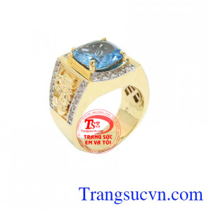 Nhẫn nam topaz cao cấp 
