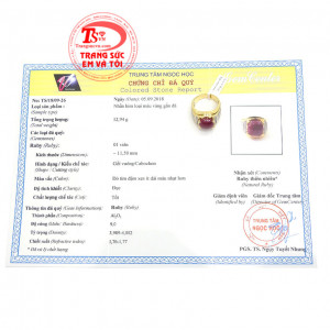 Chứng chỉ đá quý từ trung tâm ngọc học