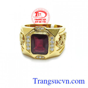 Sản phẩm nhẫn nam ruby thiên nhiên mang lại may mắn, quyền lực cho người đeo