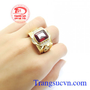 Nhẫn nam Ruby thiên nhiên