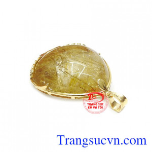 Hỗ trợ điều trị một số bệnh về hô hấp. Mặt đá được bọc vàng tây 14k đảm bảo độ bền đẹp.