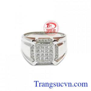 Nhẫn nam vàng trắng nam tinh tế 14k được thiết kế đơn giản, phù hợp với những ai yêu thích sự đơn giản, không quá nhiều chi tiết.